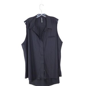Athleta Women's Black Sleeveless Button Up Performance Top Size 3X